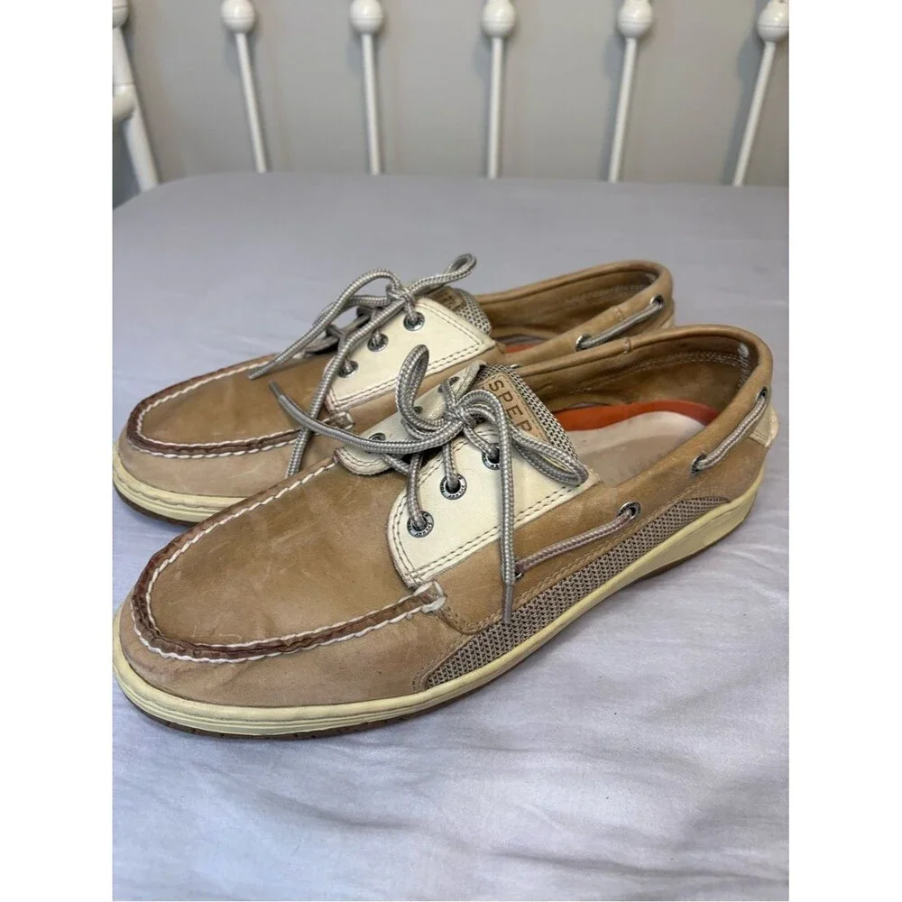 Sperry Top-Sider Leather Boat Shoes Tan Beige Men’s 10.5 M